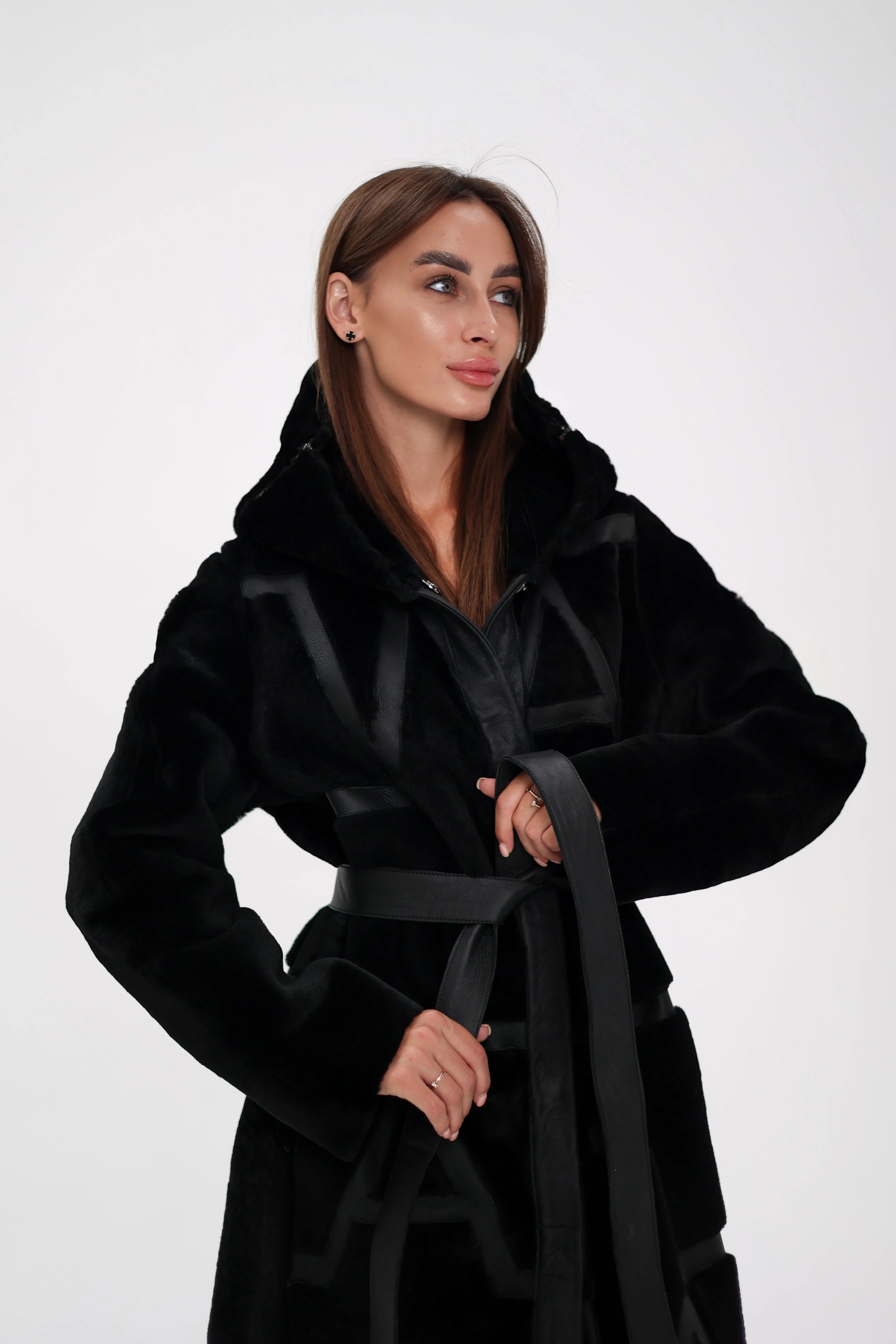 ⇆ Genuine Shearling Lamb Leather Reversible Coat