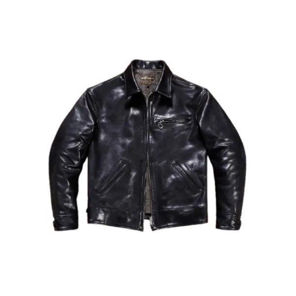 1930s Sports Leather Jacket Black