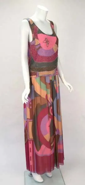 1980s Hanae Mori Silk Multicolored Butterfly Print Ensemble