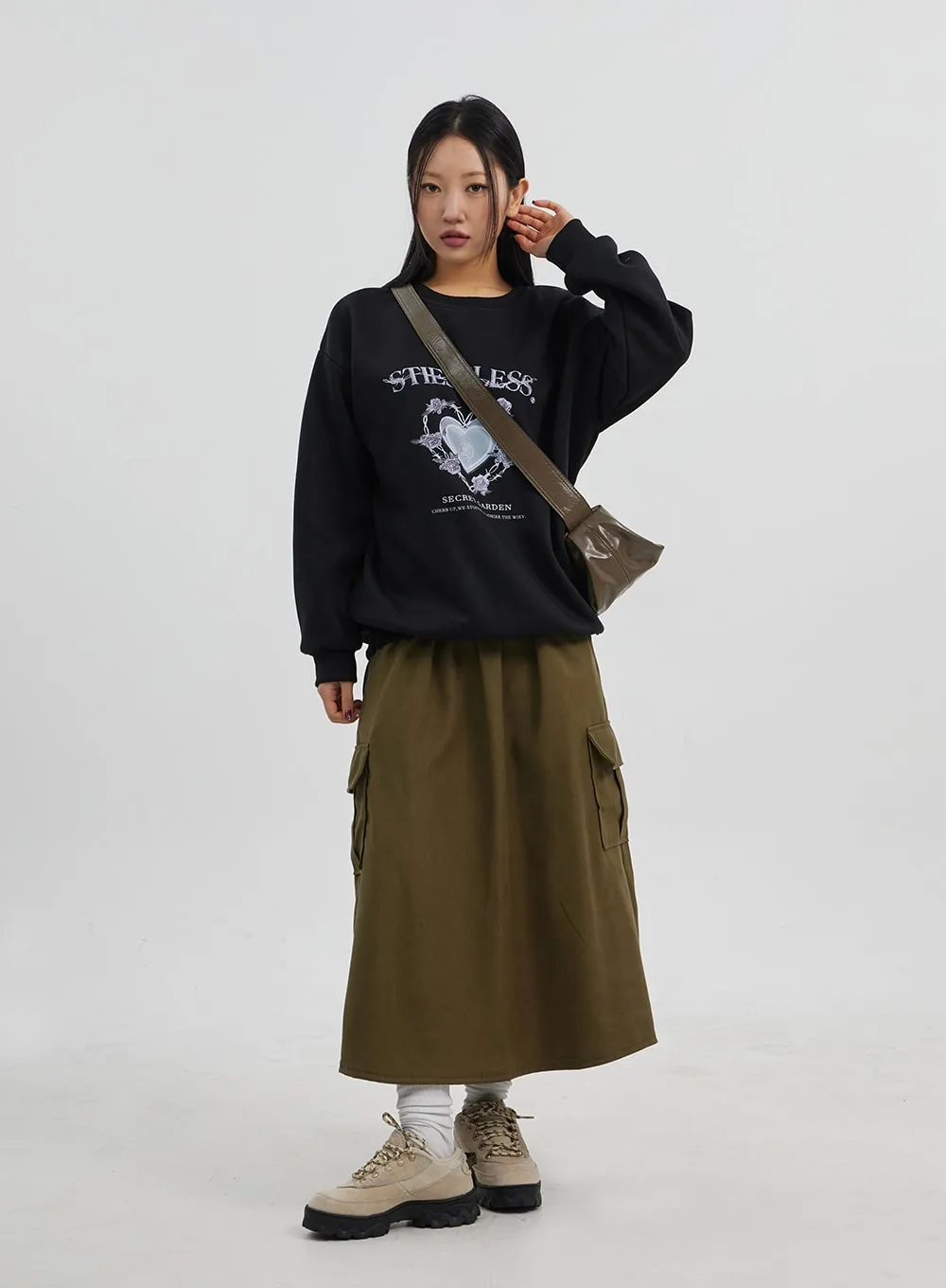 A-Line Cargo Maxi Skirt CJ319