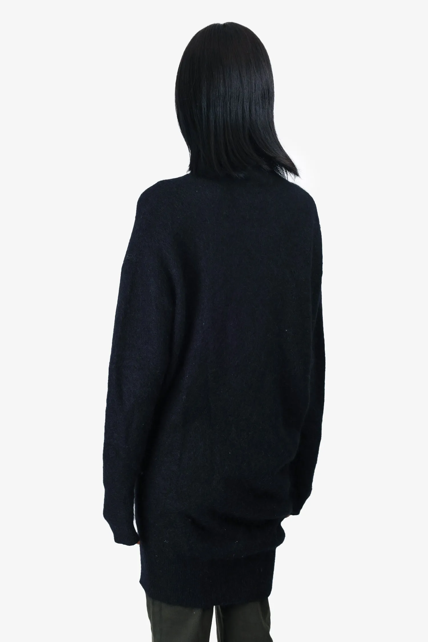 Acne Studios Black Wool/Mohair Turtleneck Sweater Dress Size S