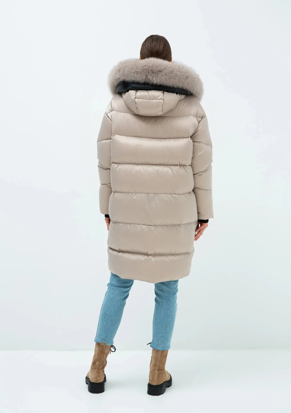 Alizée Premium Genuine Polar Fox Fur Down Winter Coat