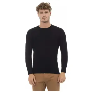 Alpha Studio Black Viscose Men Sweater