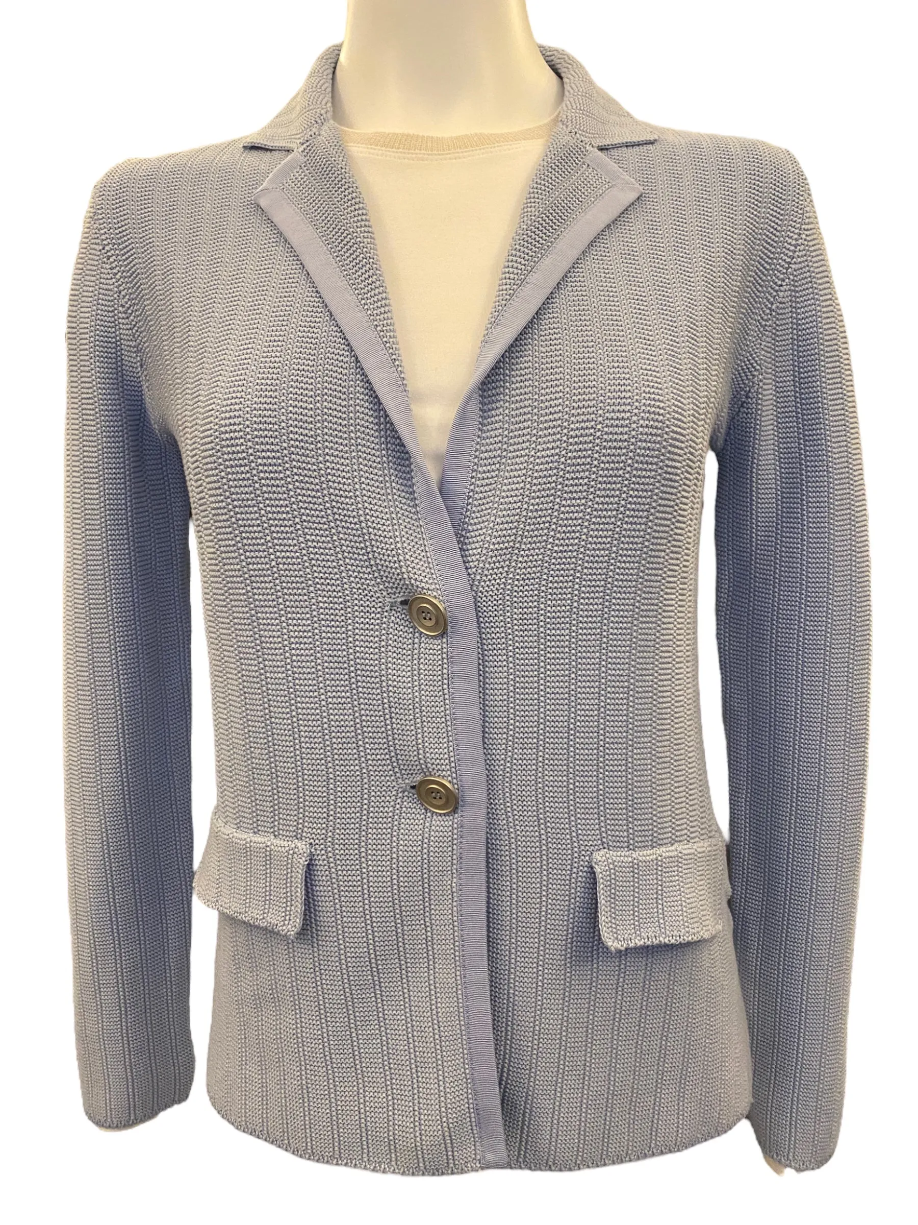 Amina Rubinacci Milos Sweater Jacket Sky Blue