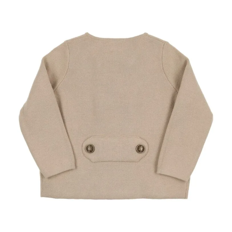 Analogie Taupe Knit Double Breasted Blazer