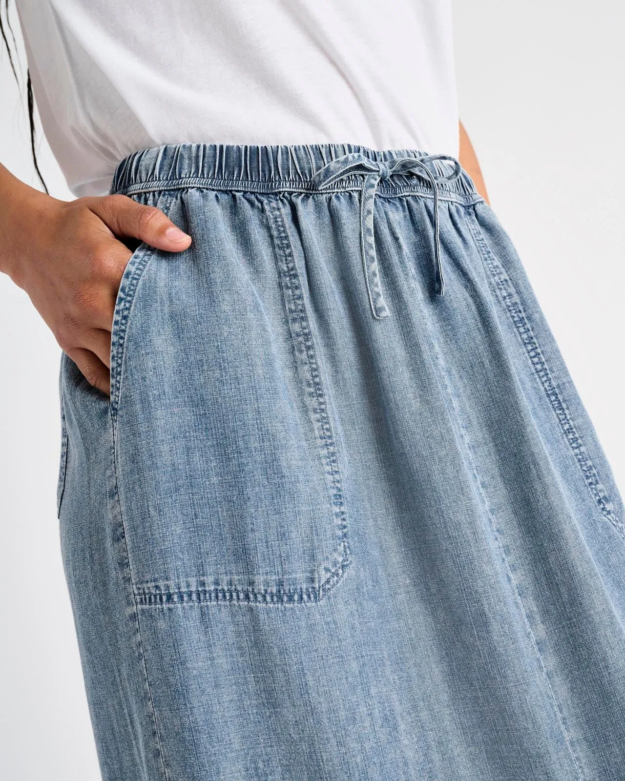 Angie Denim Maxi Skirt