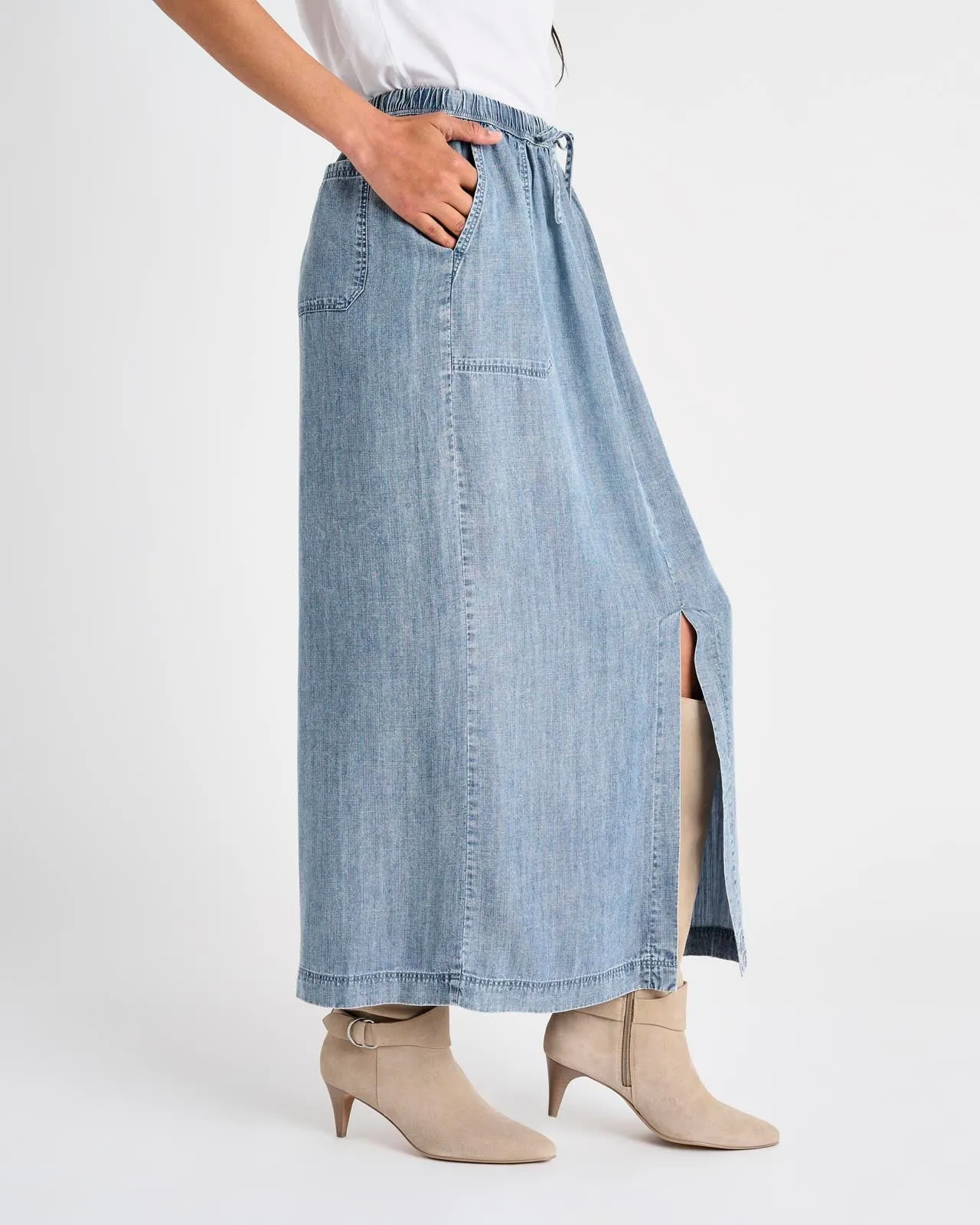 Angie Denim Maxi Skirt