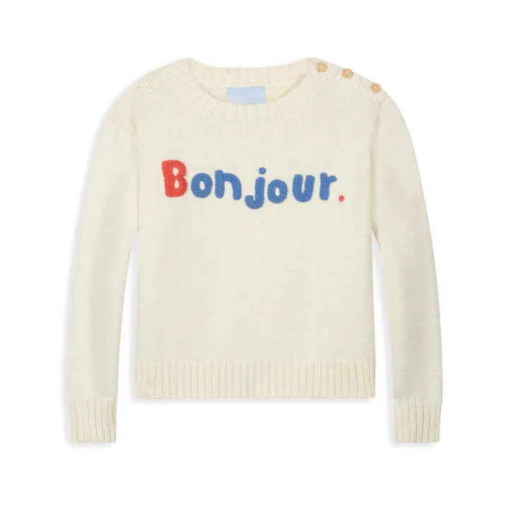 Applique Bonjour Pullover