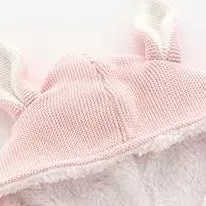 Baby Solid Color Bunny Ear Patched Hat Design Button Front Knitted Sweater Cardigan by MyKids-USA™