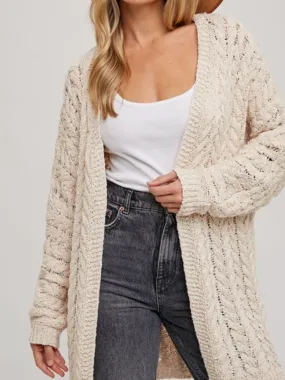 Becca Cable Knit Cardigan - Natural