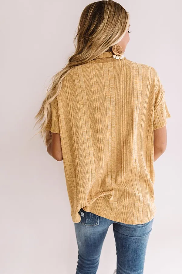 Better In Boston Button Up Top In Mustard