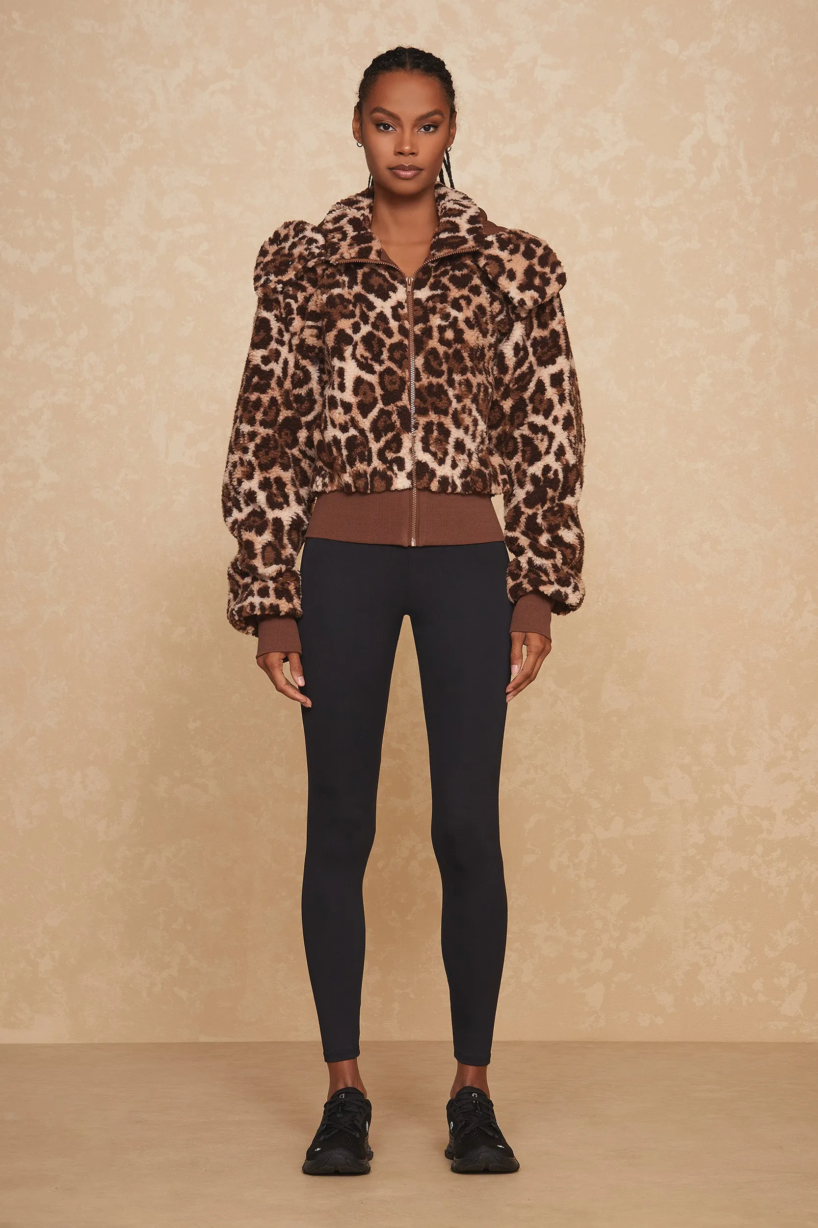 Bianca Sherpa Jacket - Leopard