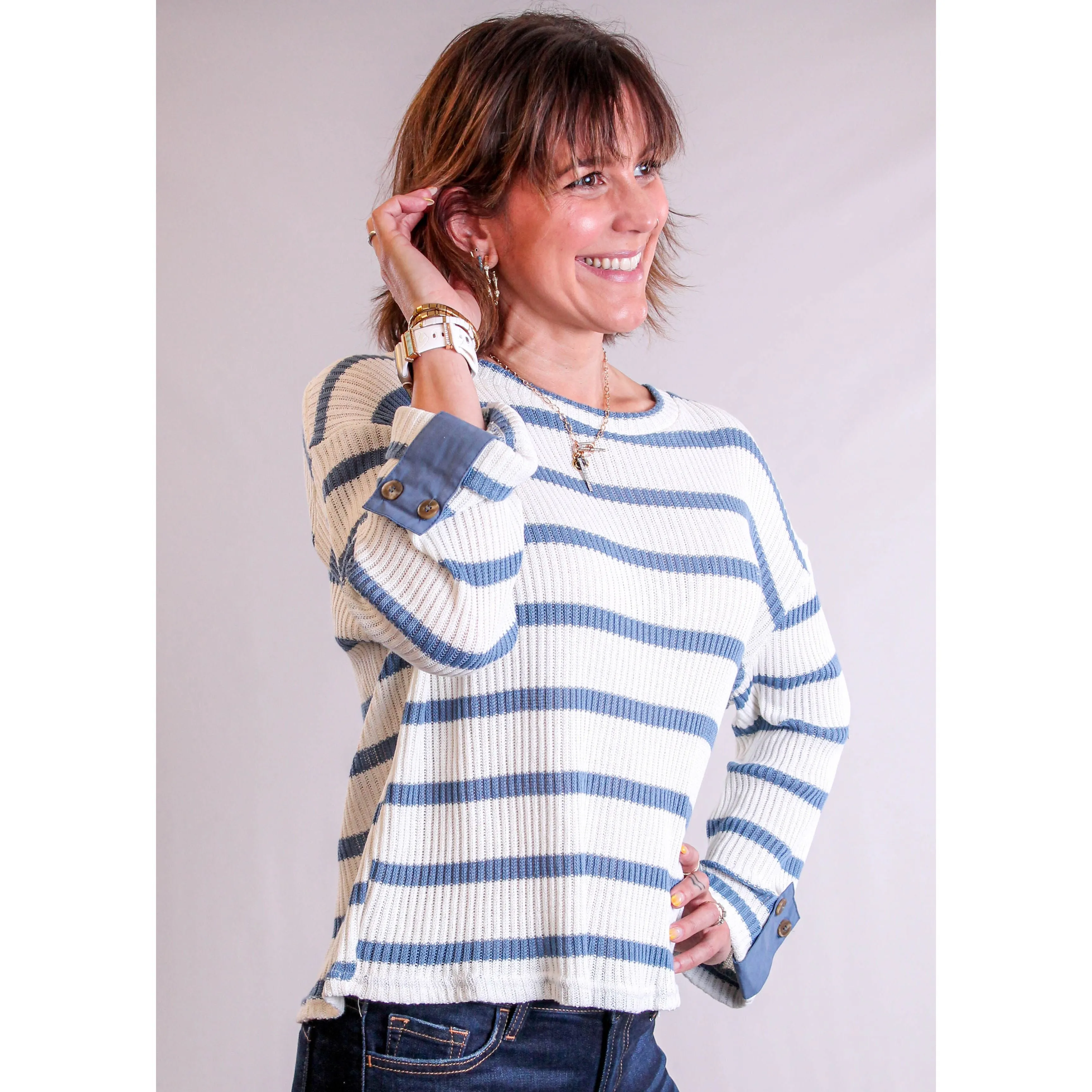 Blu Pepper Striped Sweater