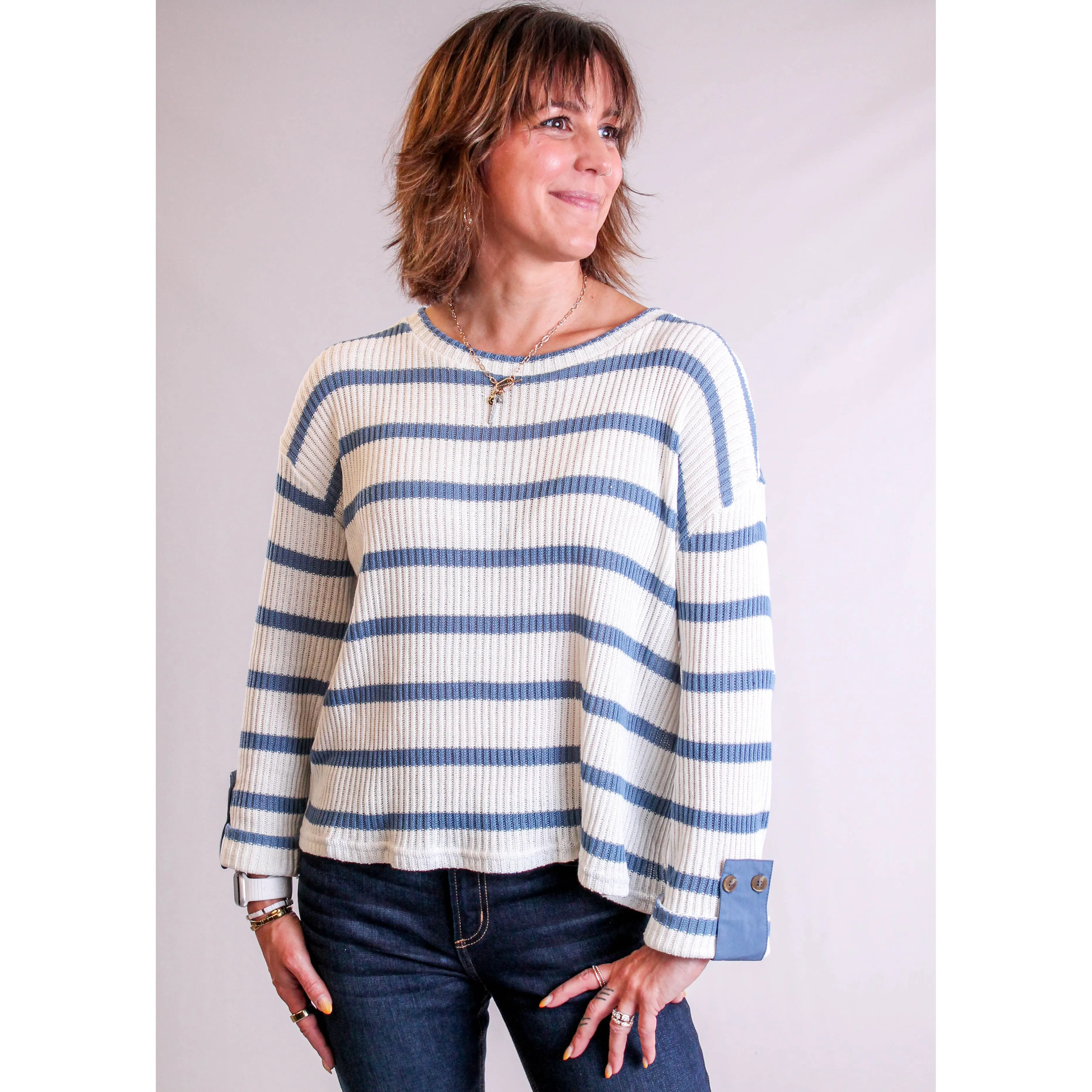 Blu Pepper Striped Sweater