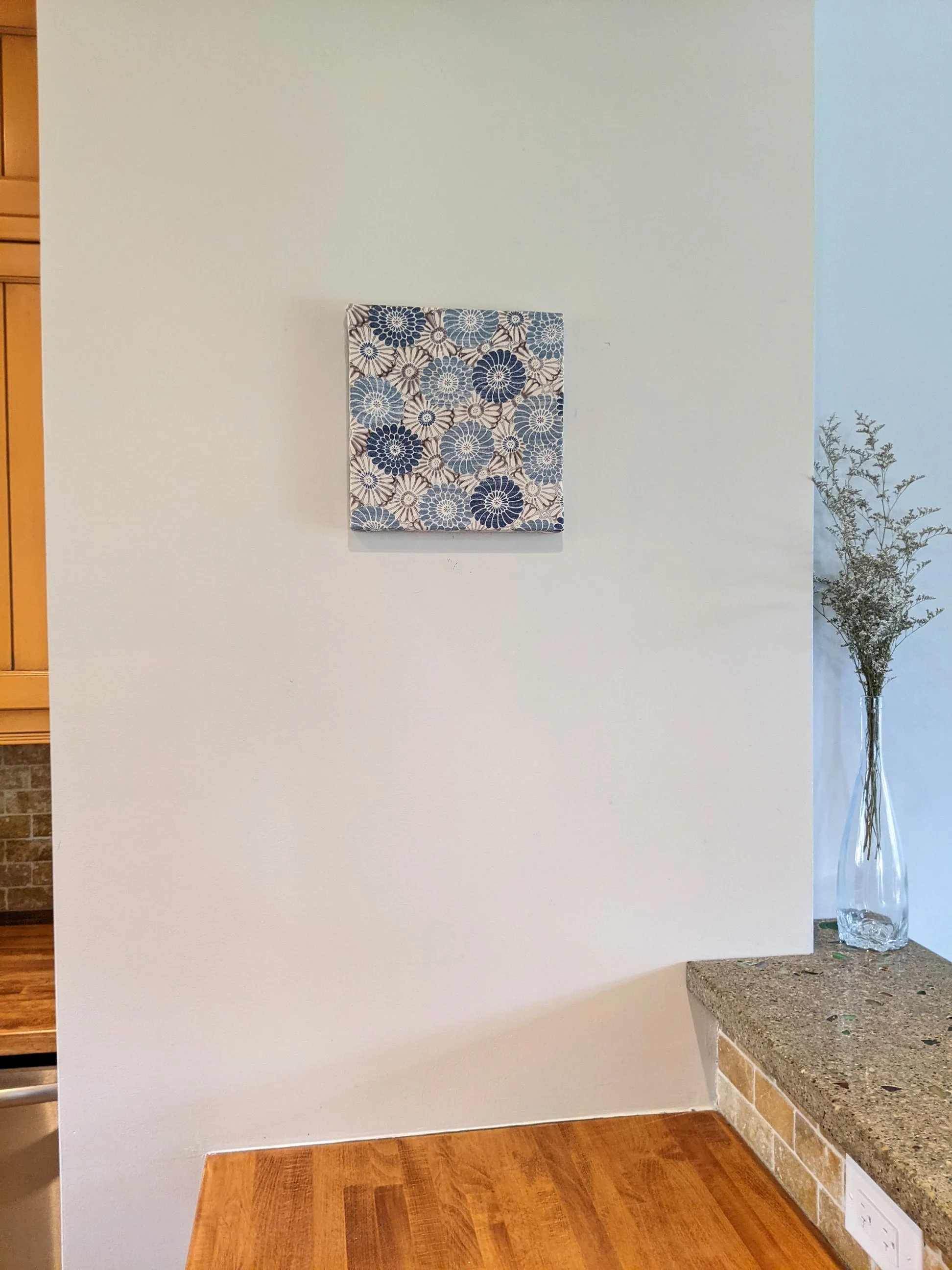 Blue chrysanthemum wall art