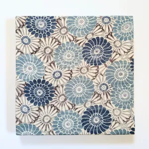 Blue chrysanthemum wall art