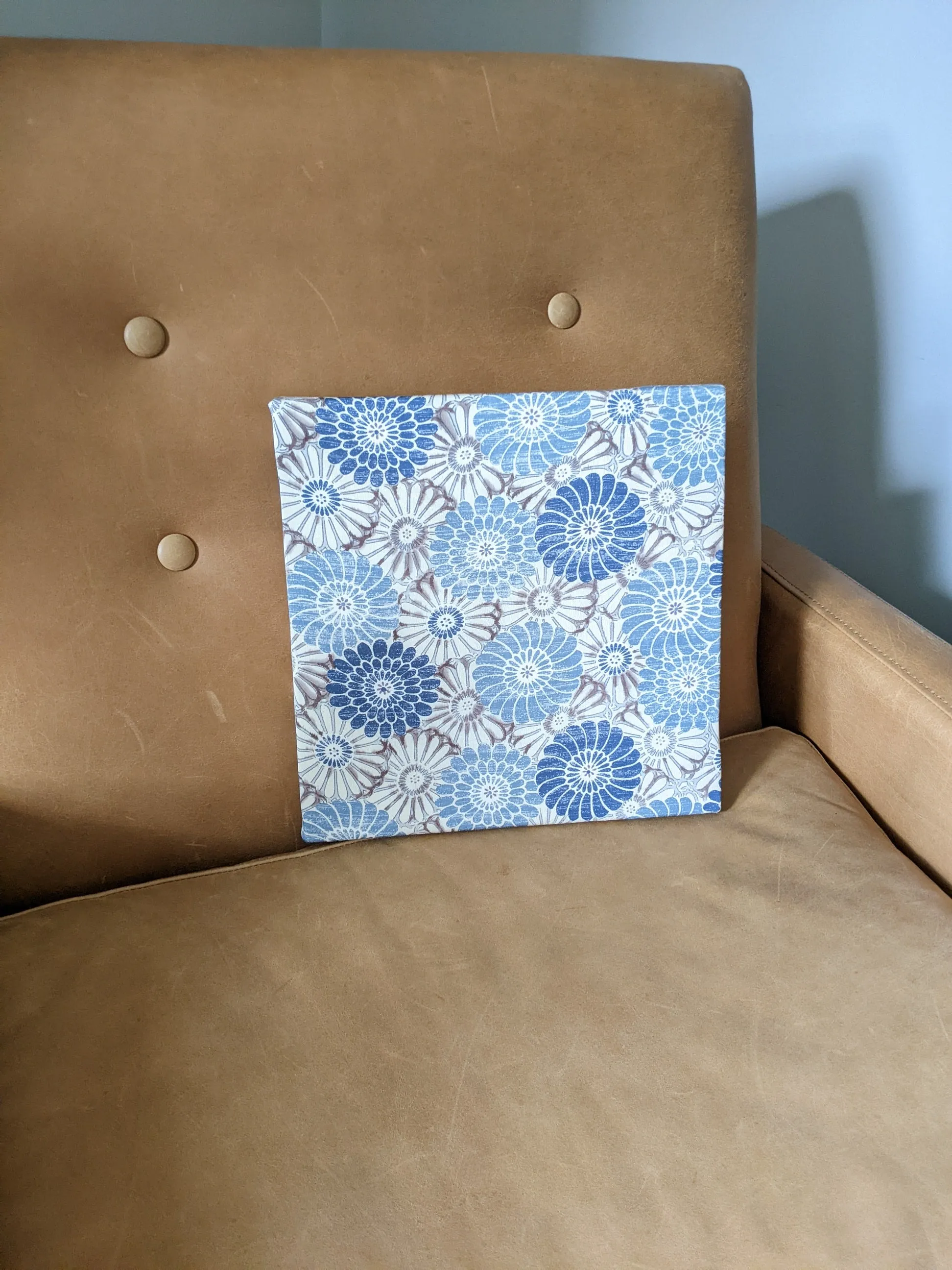 Blue chrysanthemum wall art