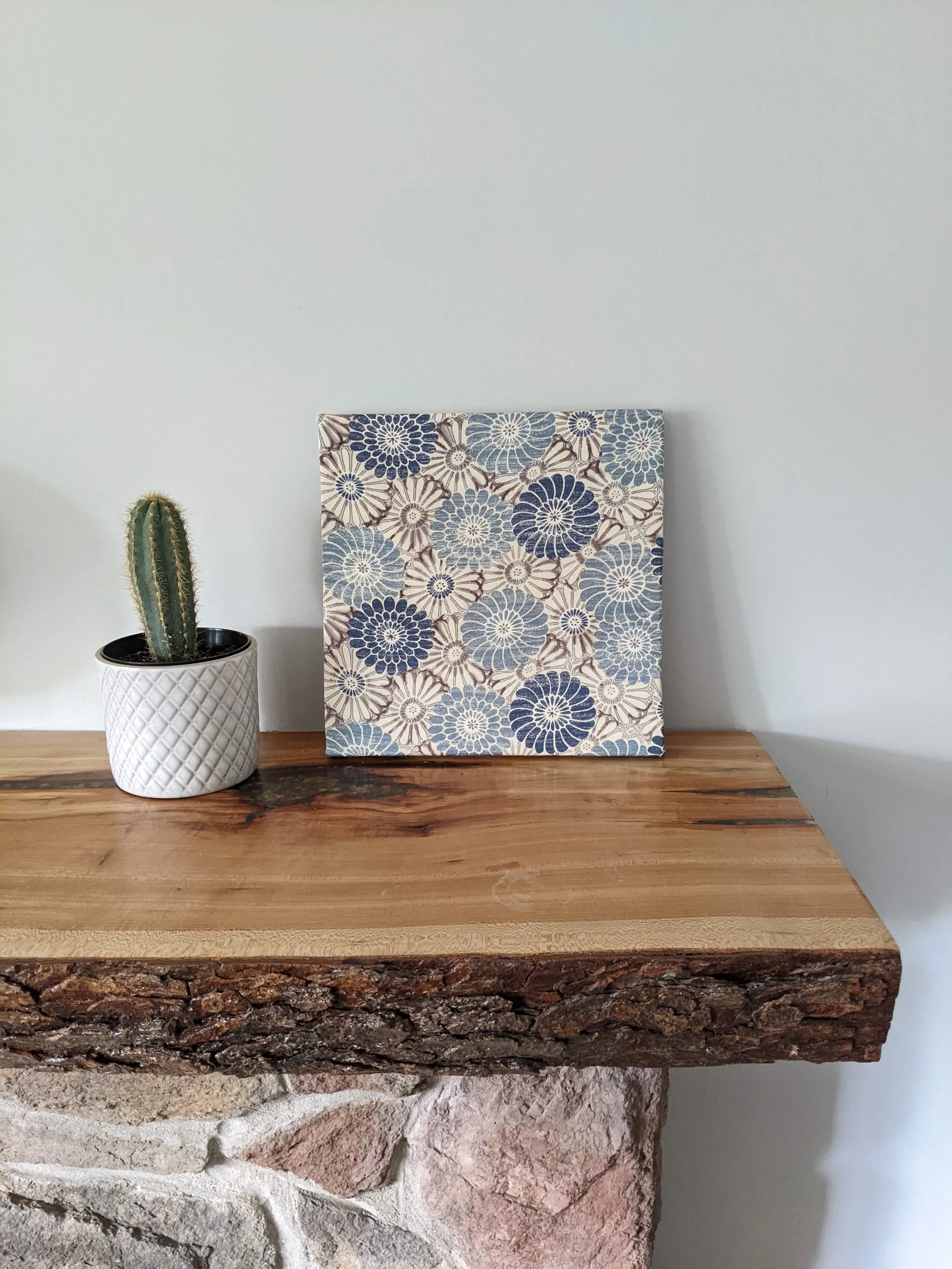 Blue chrysanthemum wall art