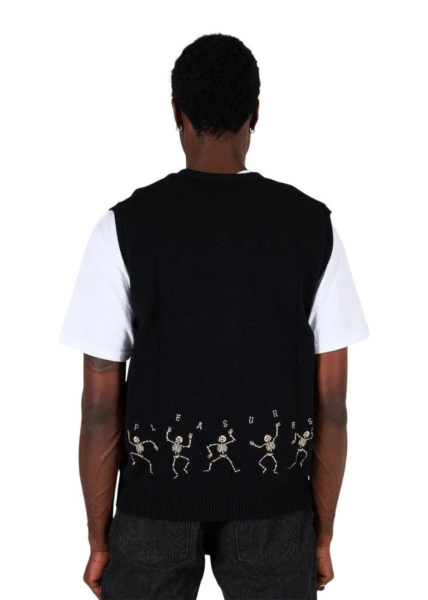 bones cardigan vest - Black