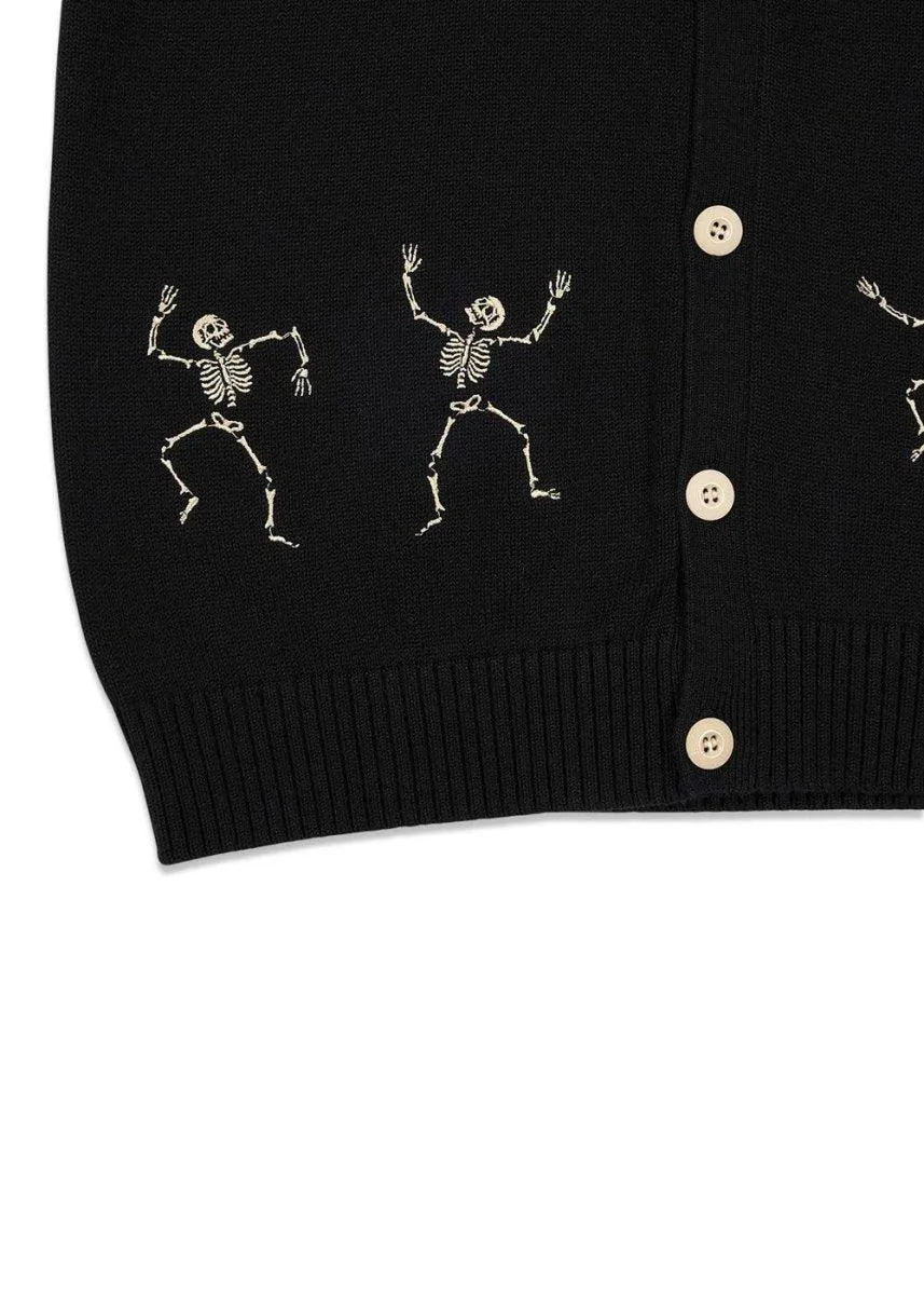 bones cardigan vest - Black