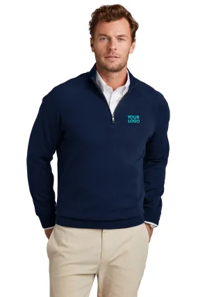 Brooks Brothers Cotton Stretch Custom 1/4-Zip Sweaters, Navy Blazer