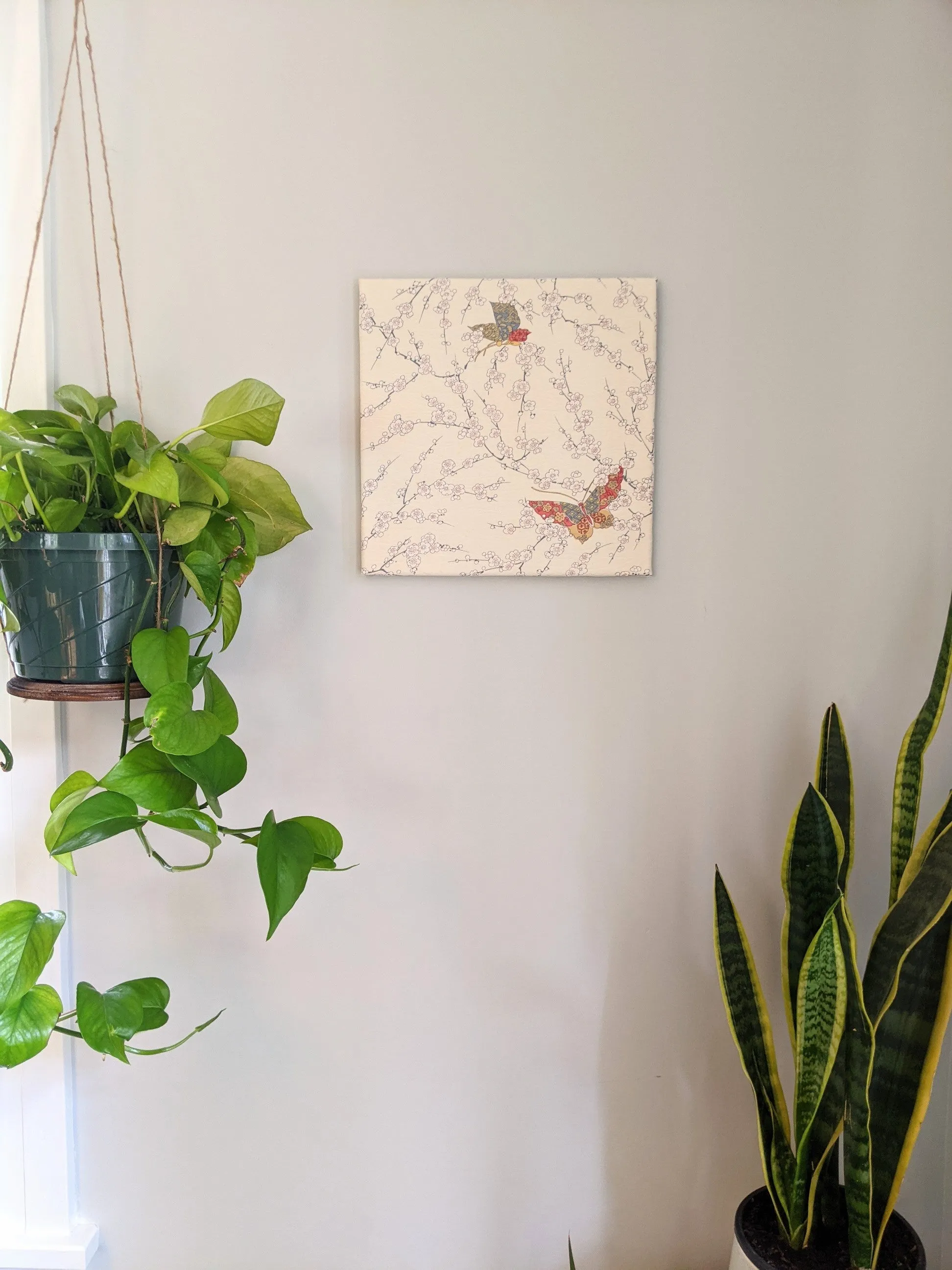 Butterflies with plum blossom wall art