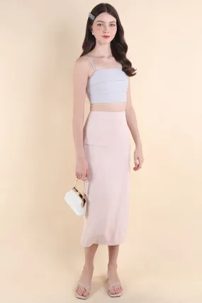 CALIA MIDI SKIRT IN NUDE PINK