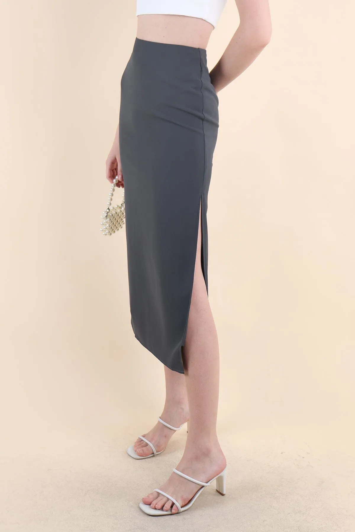 CALIA MIDI SKIRT IN TEAL GREEN