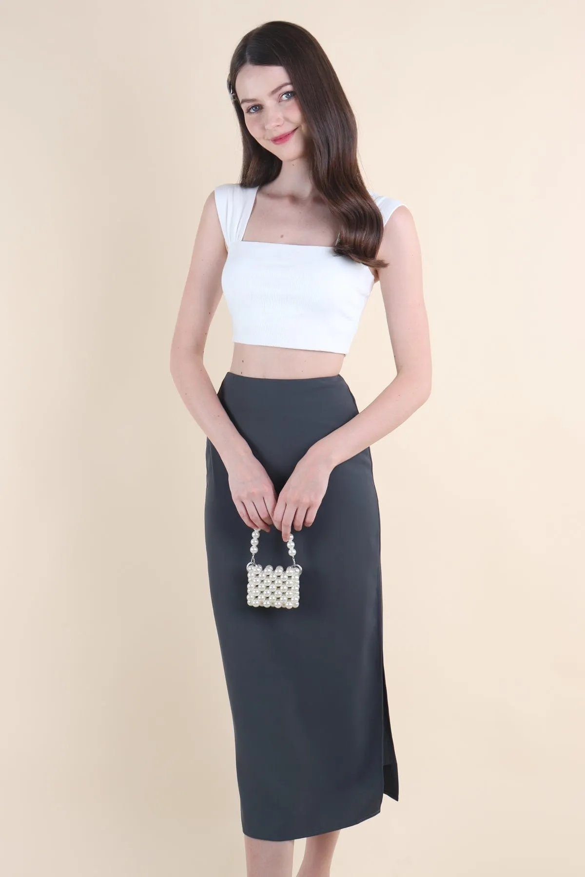 CALIA MIDI SKIRT IN TEAL GREEN