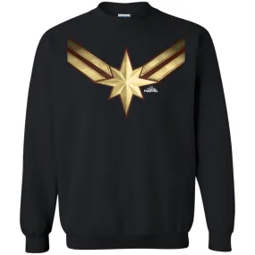 Captain Marvel Gleaming Chest Logo Crewneck Pullover Sweatshirt