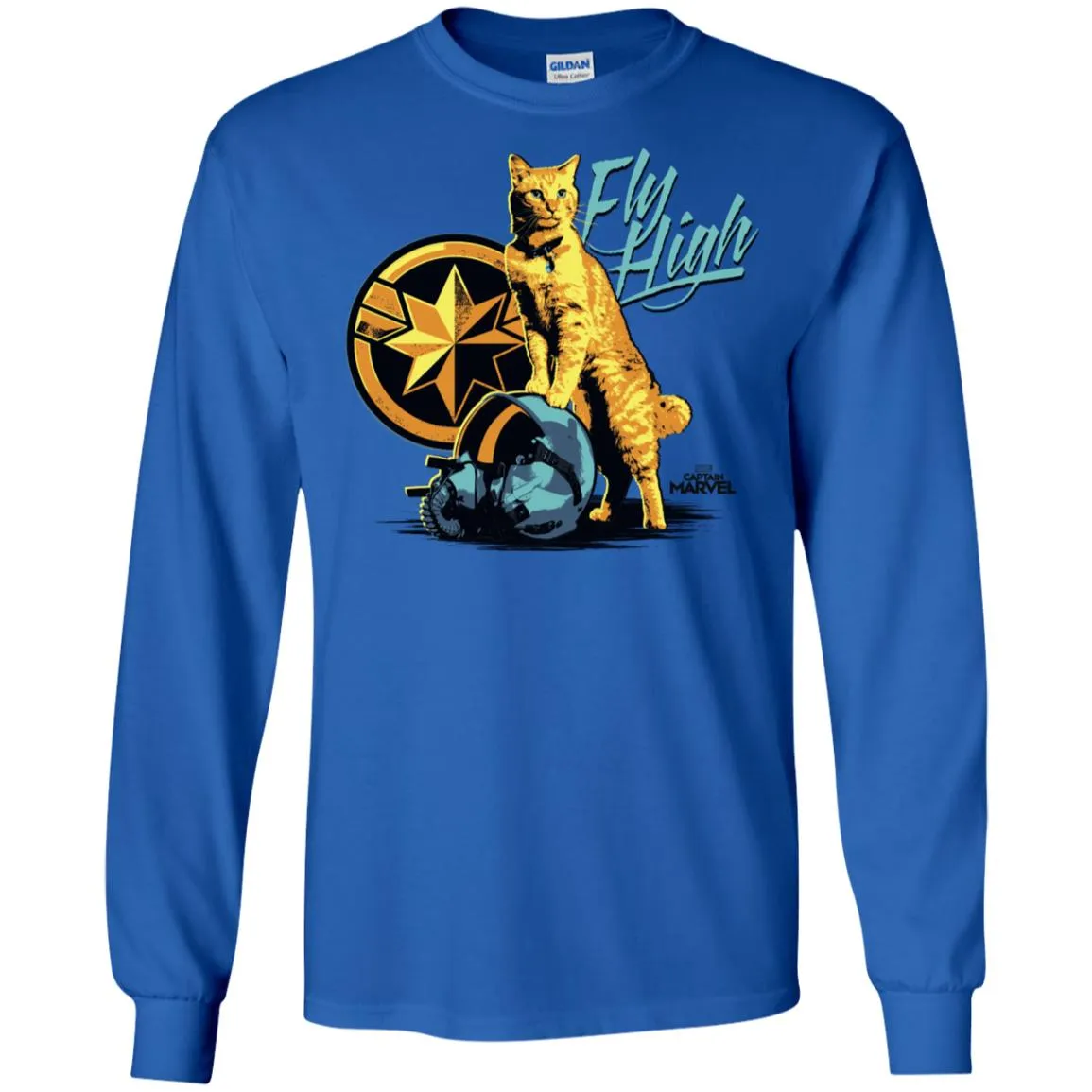 Captain Marvel Symbol Goose Fly High Men Long Sleeve Shirt