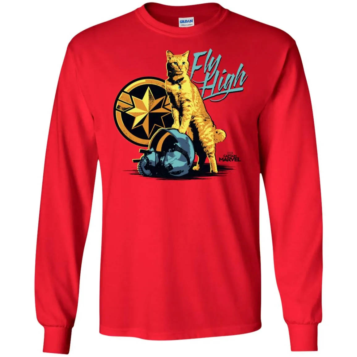 Captain Marvel Symbol Goose Fly High Men Long Sleeve Shirt