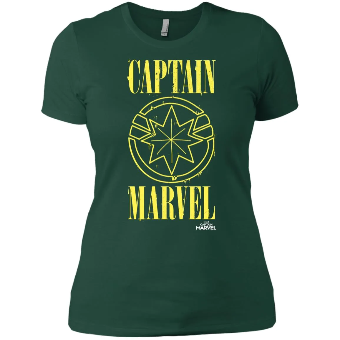 Captain Marvel Yellow Paint Drip Logo Women Cotton T-Shirt