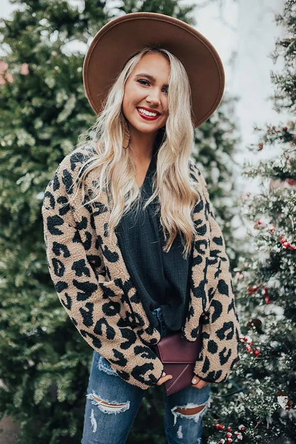 Capture The Moment Leopard Sherpa Jacket