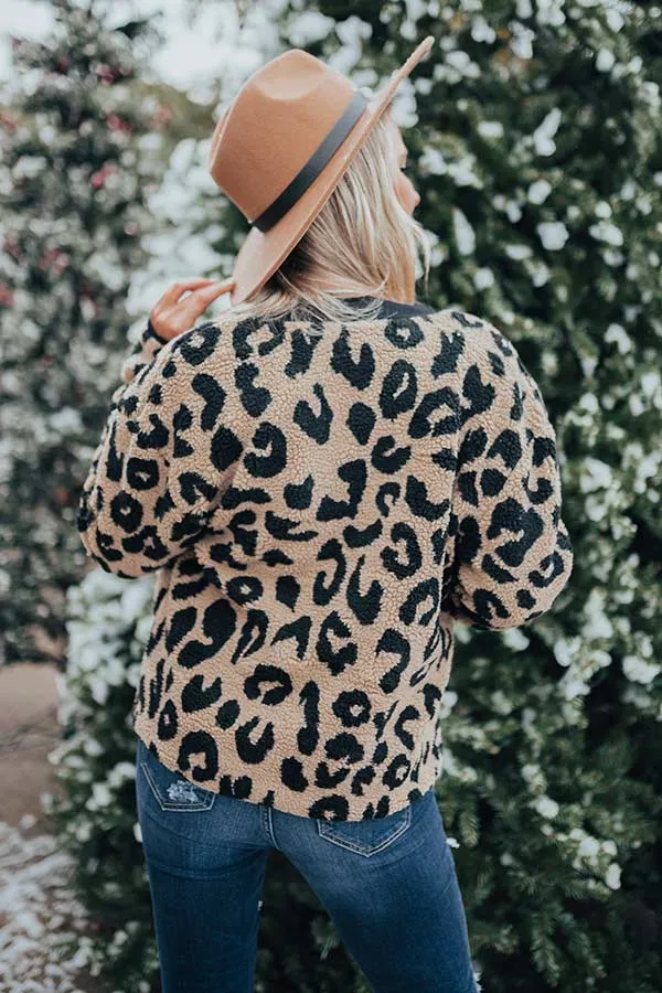 Capture The Moment Leopard Sherpa Jacket