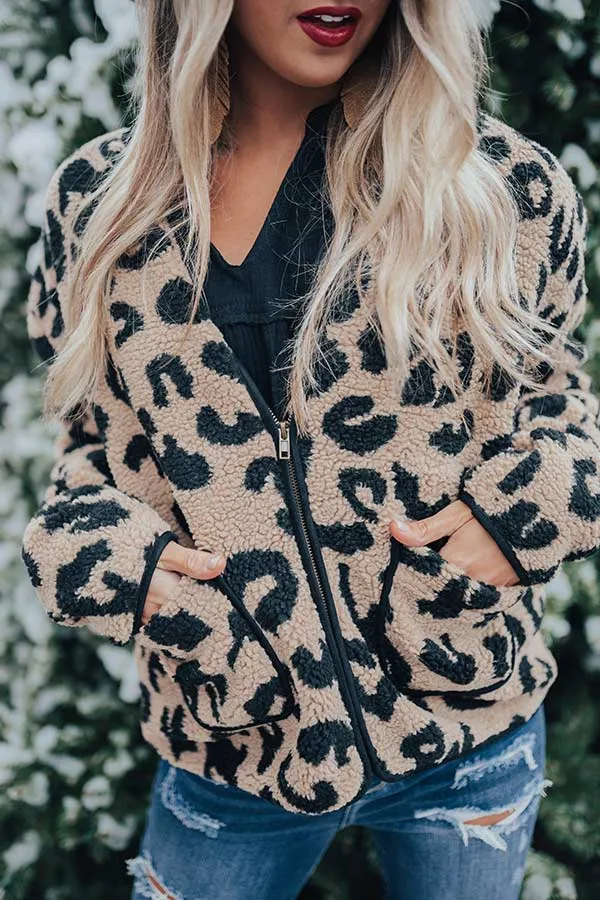 Capture The Moment Leopard Sherpa Jacket