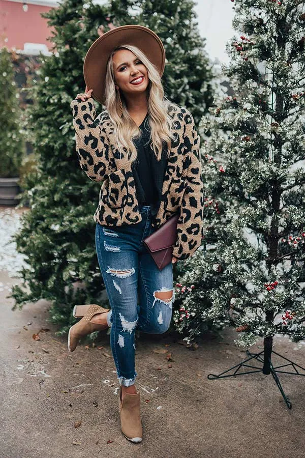 Capture The Moment Leopard Sherpa Jacket