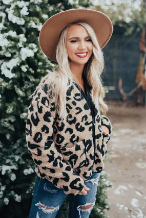 Capture The Moment Leopard Sherpa Jacket