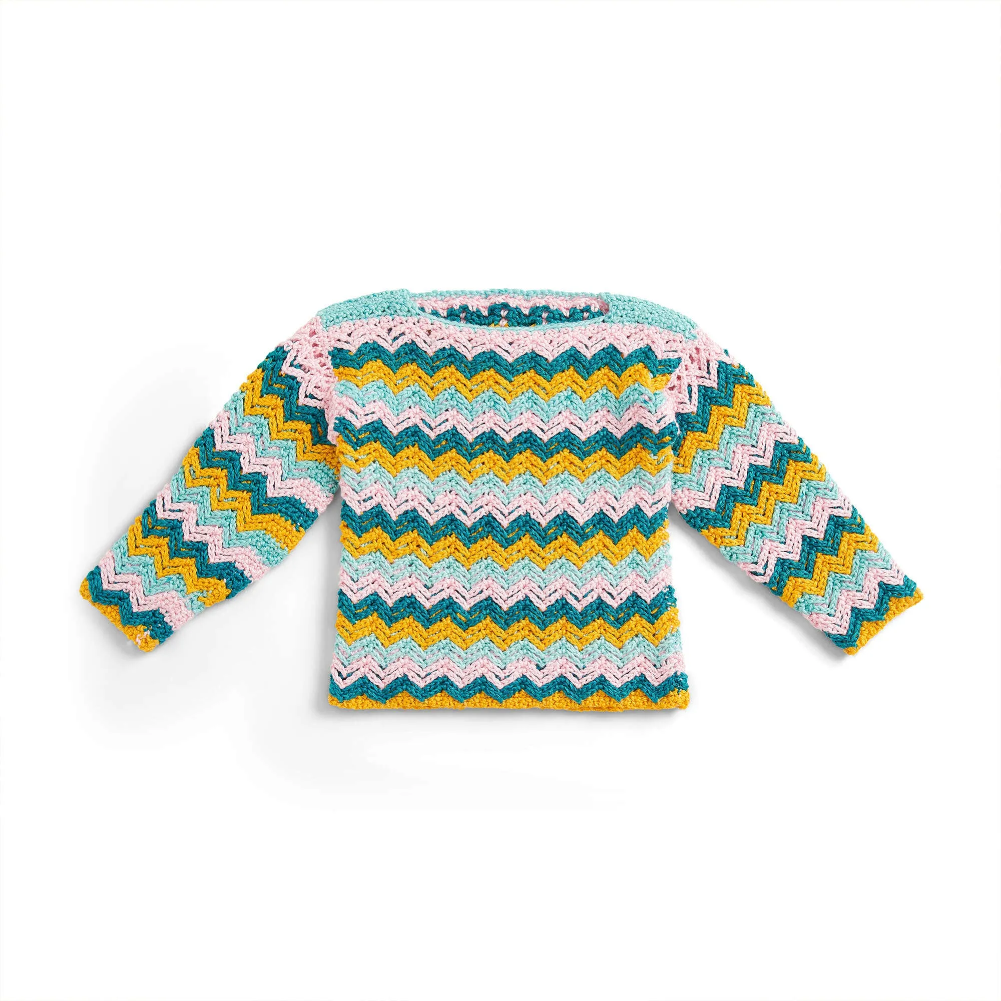 Caron Crochet Zig-zag Kid's pullover