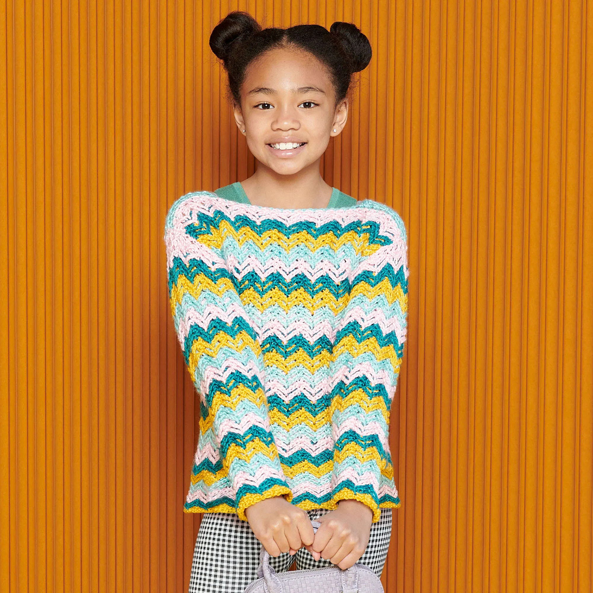 Caron Crochet Zig-zag Kid's pullover