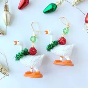 Christmas Goose Earrings