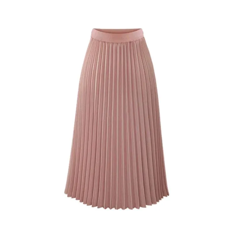 Classic Flowy Chiffon Pleated Midi Skirt Long Length