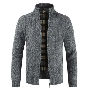 Classic Zip Closure Cardigan DimGrey