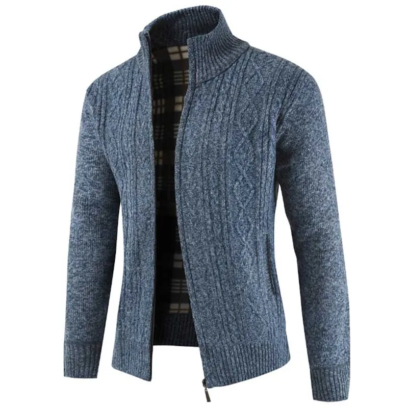 Classic Zip Closure Cardigan Navy