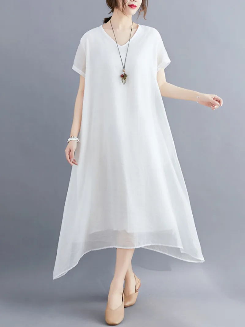 Close To my Heart Cotton V-neck A-line Dress