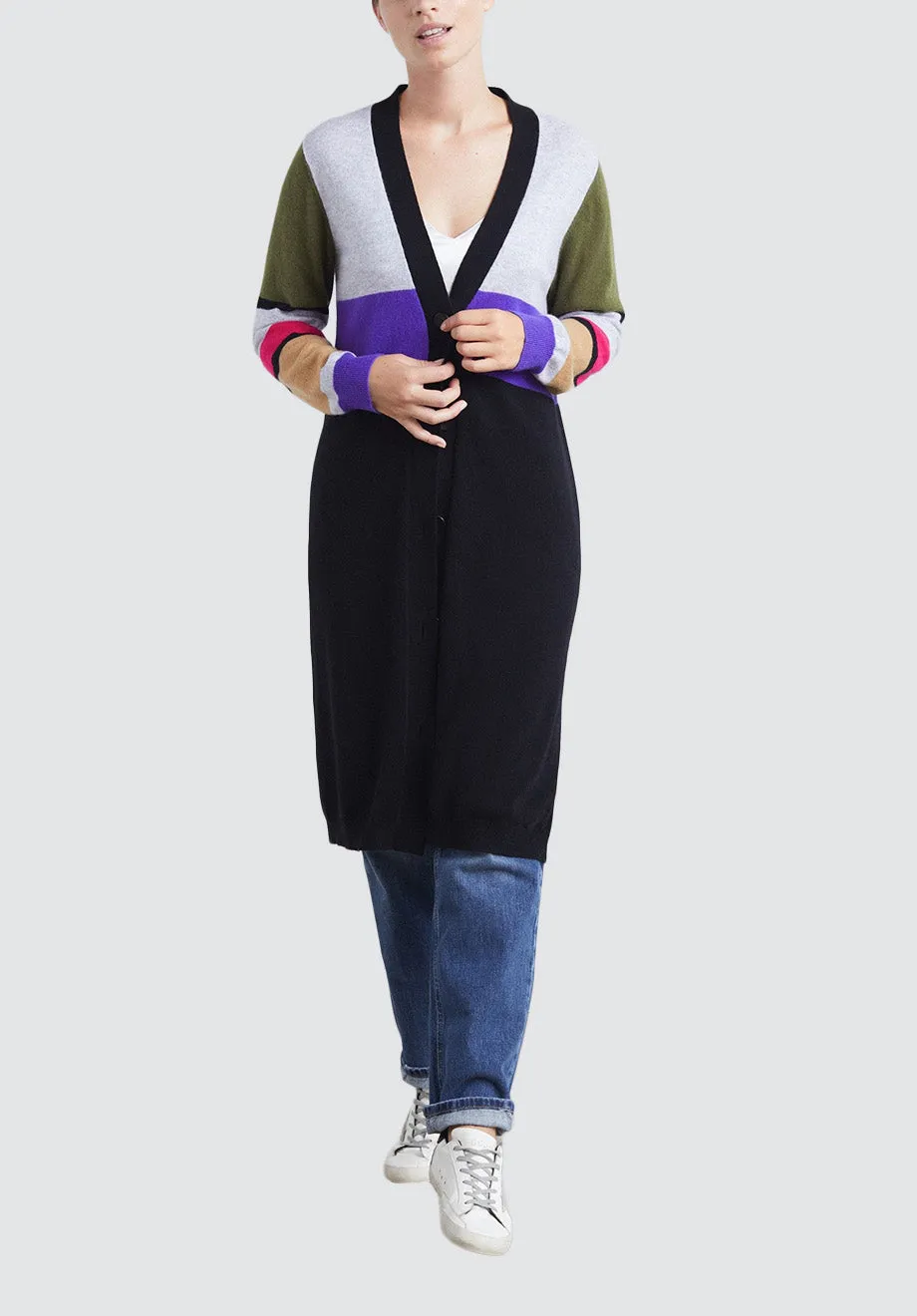 Colourblock Cashmere Cardigan | Colourblock