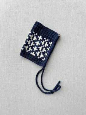 crosshatch bonnet in navy/cream