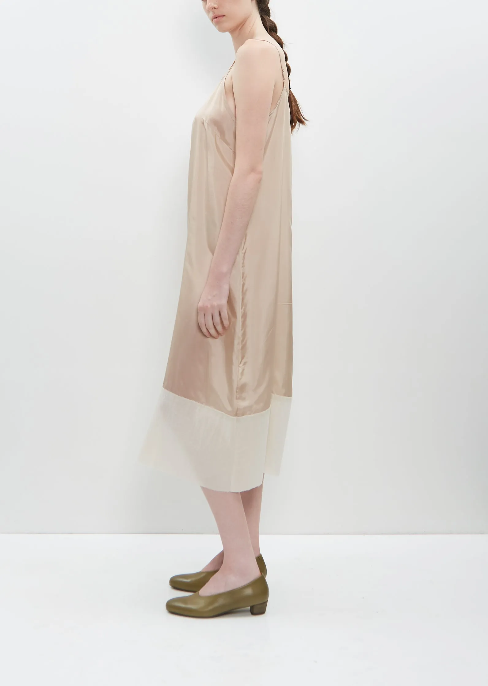 Cupro Slip Under Dress — Beige