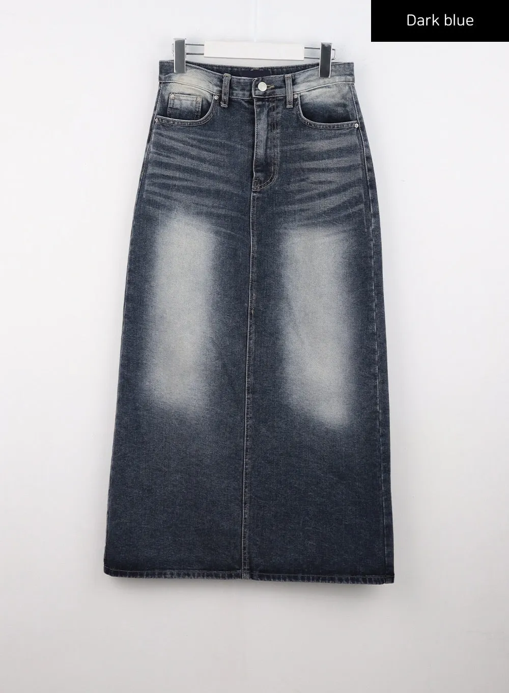 Dark Wash Denim Maxi Skirt CS311