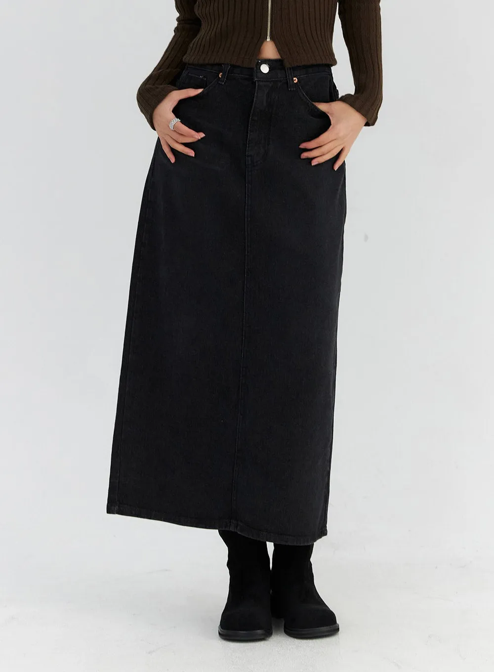 Denim Maxi Skirt CN310